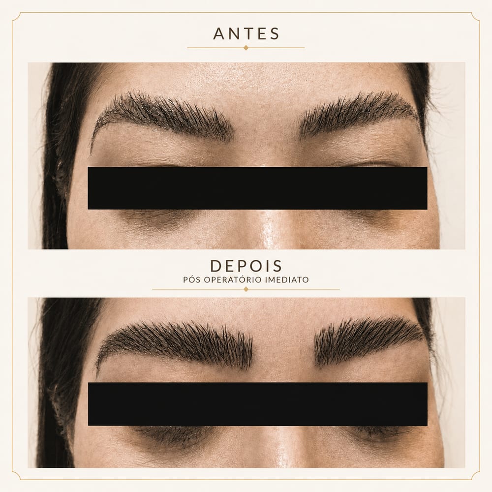 Antes e depois — transplante de sobrancelhas | LiCap Antes e depois de transplante de sobrancelhas na LiCap em Florianópolis/SC